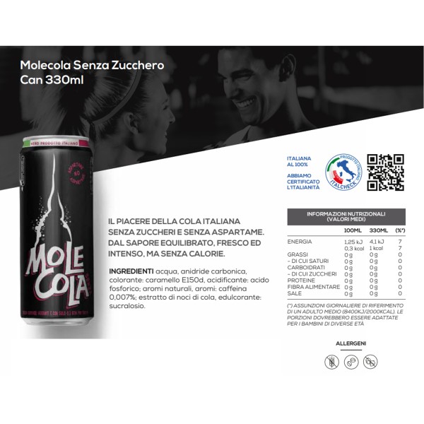 MoleCola Sugar-Free Can 330ml – Vegan & Gluten-Free Cola