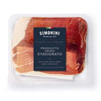 Prosciutto Crudo Stagionato Sliced – Simonini 500g - Pacco Italiano