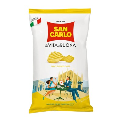 San Carlo Wavy Potato Crisps "Rustica"  50g