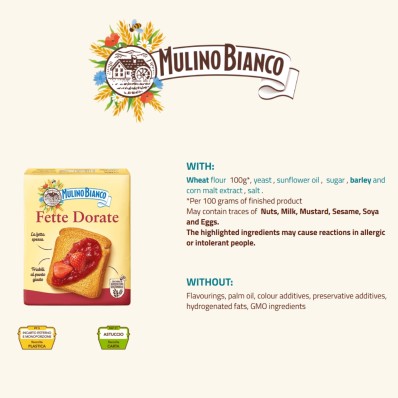 Fette Biscottate Dorate Mulino Bianco, Light & Crunchy Toast