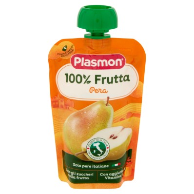Plasmon 100% Fruit Snack Pear 6x100g – From 6 Months