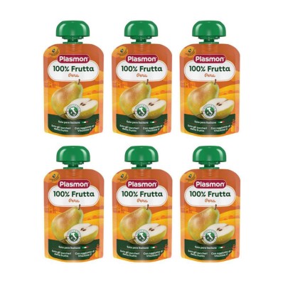 Plasmon 100% Fruit Snack Pear 6 x 100g – From 6 Months