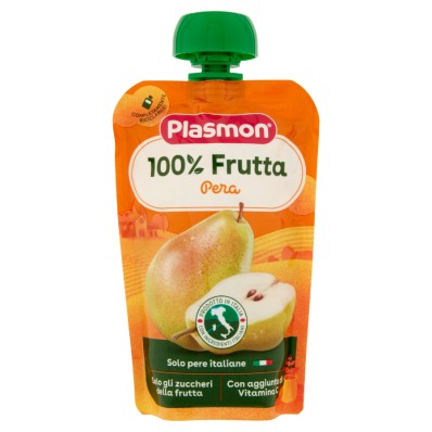 Plasmon 100% Fruit Snack Pear 6x100g – From 6 Months