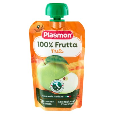 Plasmon 100% Fruit Snack Apple 6x100g – From 6 Months