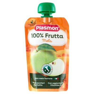 Plasmon 100% Fruit Snack Apple 6x100g – From 6 Months