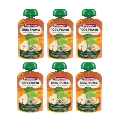 Plasmon 100% Fruit Mixed 6x100g – Apple, Pear & Banana