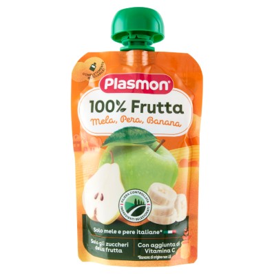 Plasmon 100% Fruit Mixed 6x100g – Apple, Pear & Banana