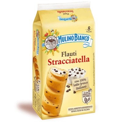 Mulino Bianco Flauti Stracciatella with 100% Italian Fresh Milk 8 Pieces 280g