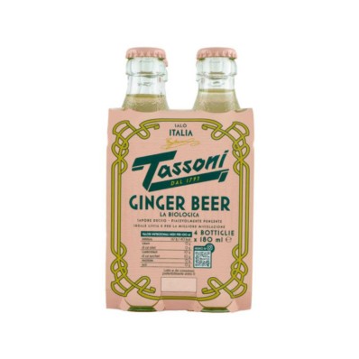 Tassoni Organic Ginger Beer 180ml x 4 – Made in Italy