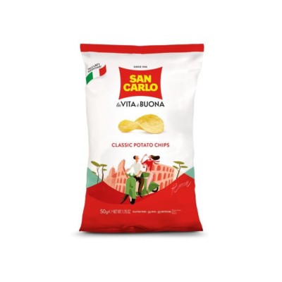 San Carlo Classic Potato Chips 50g – Crispy Italian Snack