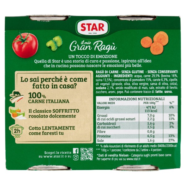 Star Gran Ragù Classic Italian Meat Sauce – 2 x 180g