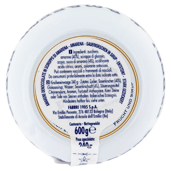 Fabbri Cherries Fruit and Syrup Amarena - 600g: Italian Delight Fabbri Cherries Fruit and Syrup Amarena - 600g: Italian Delight