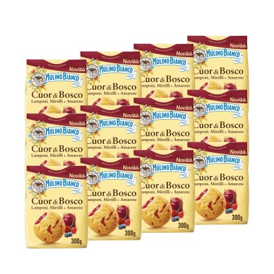 Mulino Bianco Cuor di Bosco – 12 x 300g Multipack of Berry-Filled