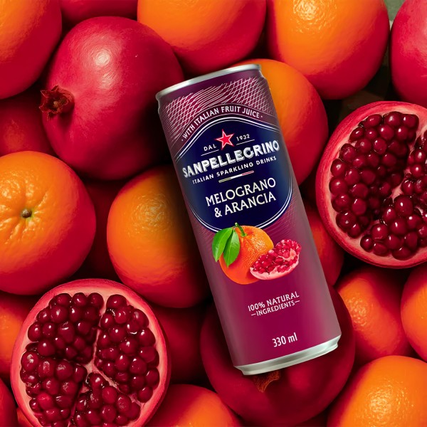 Sanpellegrino Melograno & Arancia – 330 ml Can