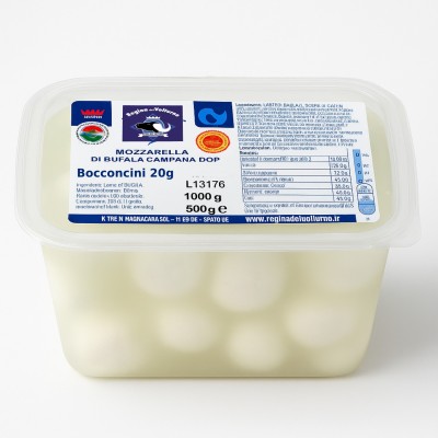 Bocconcini di Bufala D.O.P. 500g Regina Del Volturno- Fresh Buffalo Pearl Mozzarella