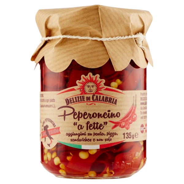 Calabrian Sliced Chili Peppers in Olive Oil – Delizie di Calabria 135g Calabrian Sliced Chili Peppers in Olive Oil – Delizie di Calabria 135g