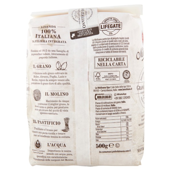 La Molisana Maccheroni No.37 – Bronze-Cut Pasta 500g