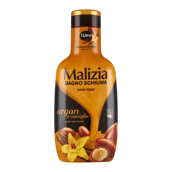 Malizia Bath Foam Argan & Vanilla 1000ml – Italian Bagno Schiuma