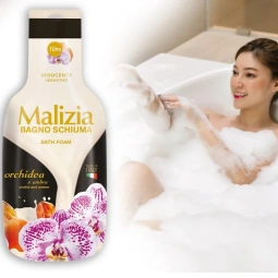 Malizia Bath Foam Orchid & Amber 1000ml – Luxury Body Care - Bagno schiuma Orchidea & Ambra