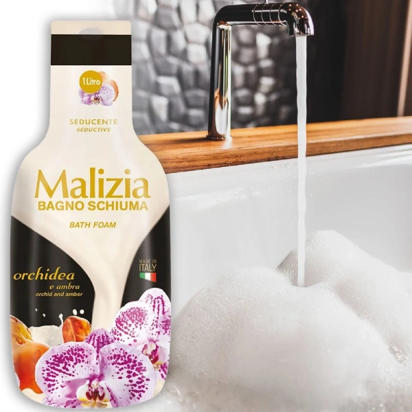 Malizia Bath Foam Orchid & Amber 1000ml – Luxury Body Care