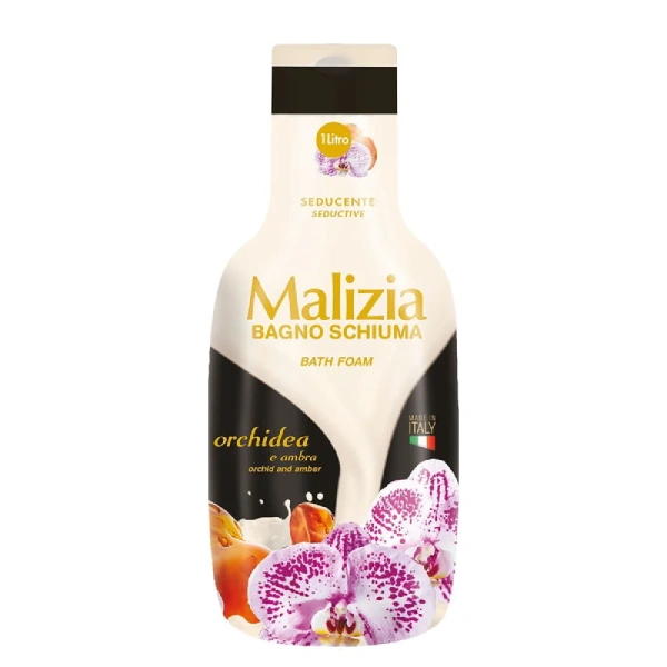 Malizia Bath Foam Orchid & Amber 1000ml – Luxury Body Care - Bagno schiuma Orchidea & Ambra