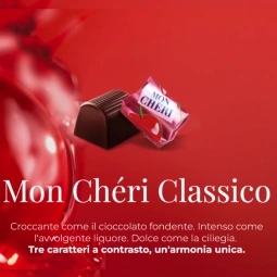 Ferrero Mon Chéri Ciliegia - Exquisite Chocolates with liquid cherry liqueur An irresistible Italian treat