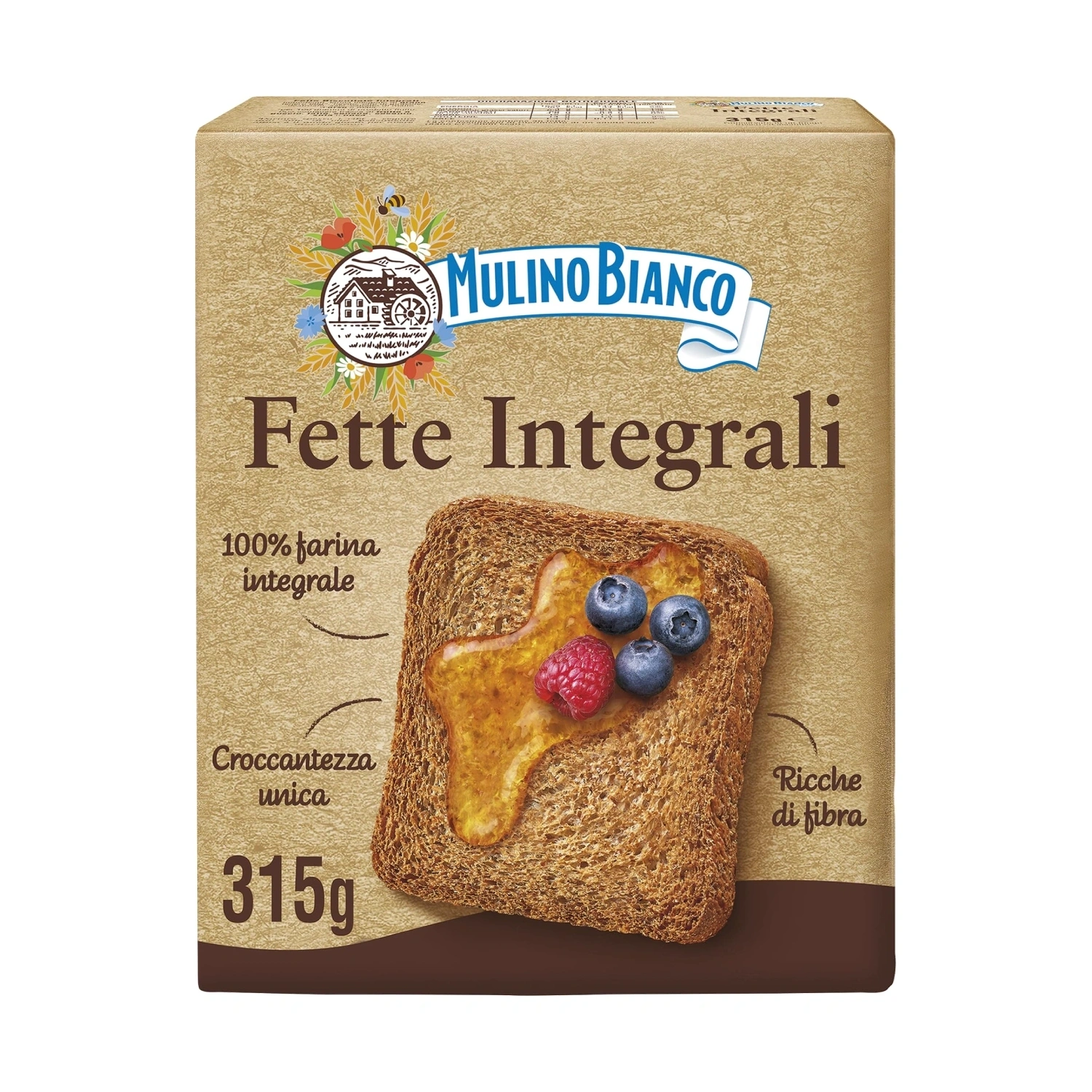 Fette Biscottate Integrali Mulino Bianco - Wholemeal Toast 315g
