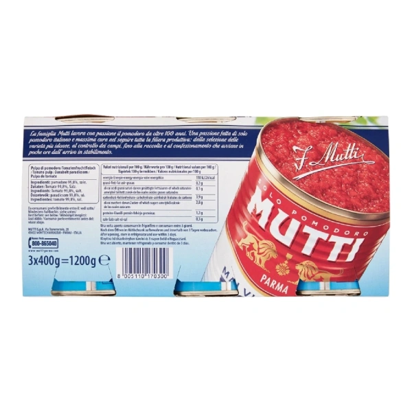 3x Mutti Polpa Tomato Pulp 3x400g