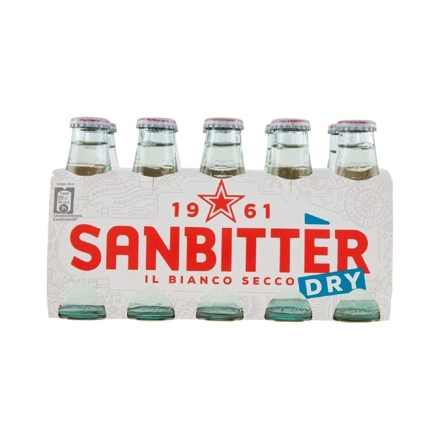 SanBitter White Dry – Non-Alcoholic Aperitif - 10pcs (10cl Each)