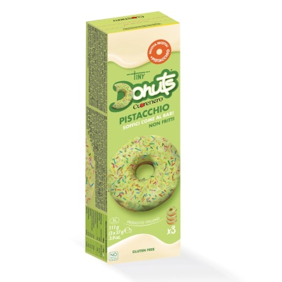 Tiny Donuts Cuorenero Pistachio – 3 Gluten-Free  Donuts (111g Pack)