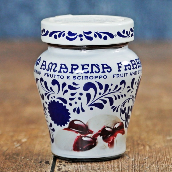 Fabbri Amarena Black Wild Cherries In Sweet Thick Sauce - 600g Jar | Italian Dessert Topping