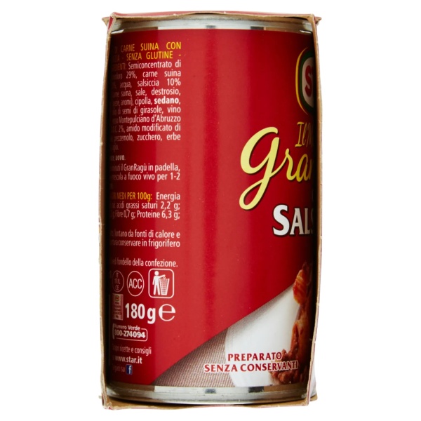 Star Gran Ragù Salsiccia Italian Meat Sausage Sauce – 2 x 180g Star Gran Ragù Salsiccia Italian Meat Sausage Sauce – 2 x 180g