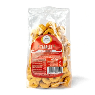 Taralli al Peperoncino - Spicy Puglian Snack 400g