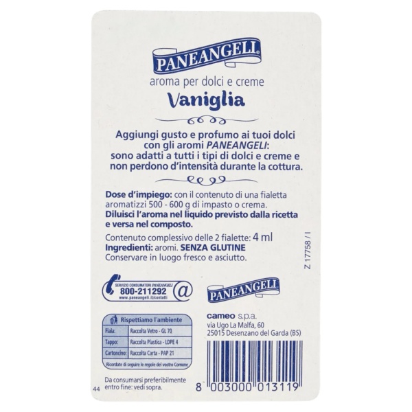 Paneangeli Aroma Vaniglia - Vanilla Blossom (4ml) | Premium Vanilla