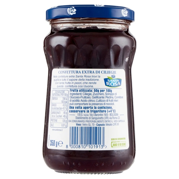 Santa Rosa Cherry Jam 350g – Authentic Italian Preserve