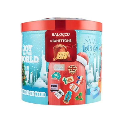 Balocco Classic Panettone in Christmas Festive Tin 750g