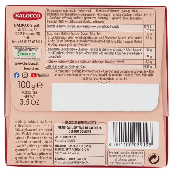 Balocco Il Panettone – Mini Traditional Panettone 100 g