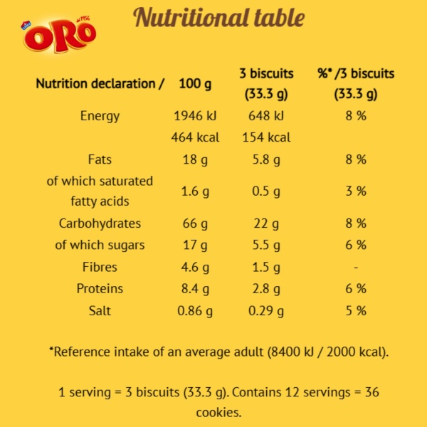 Oro Saiwa Cruscoro – Wholemeal Biscuits 400 g