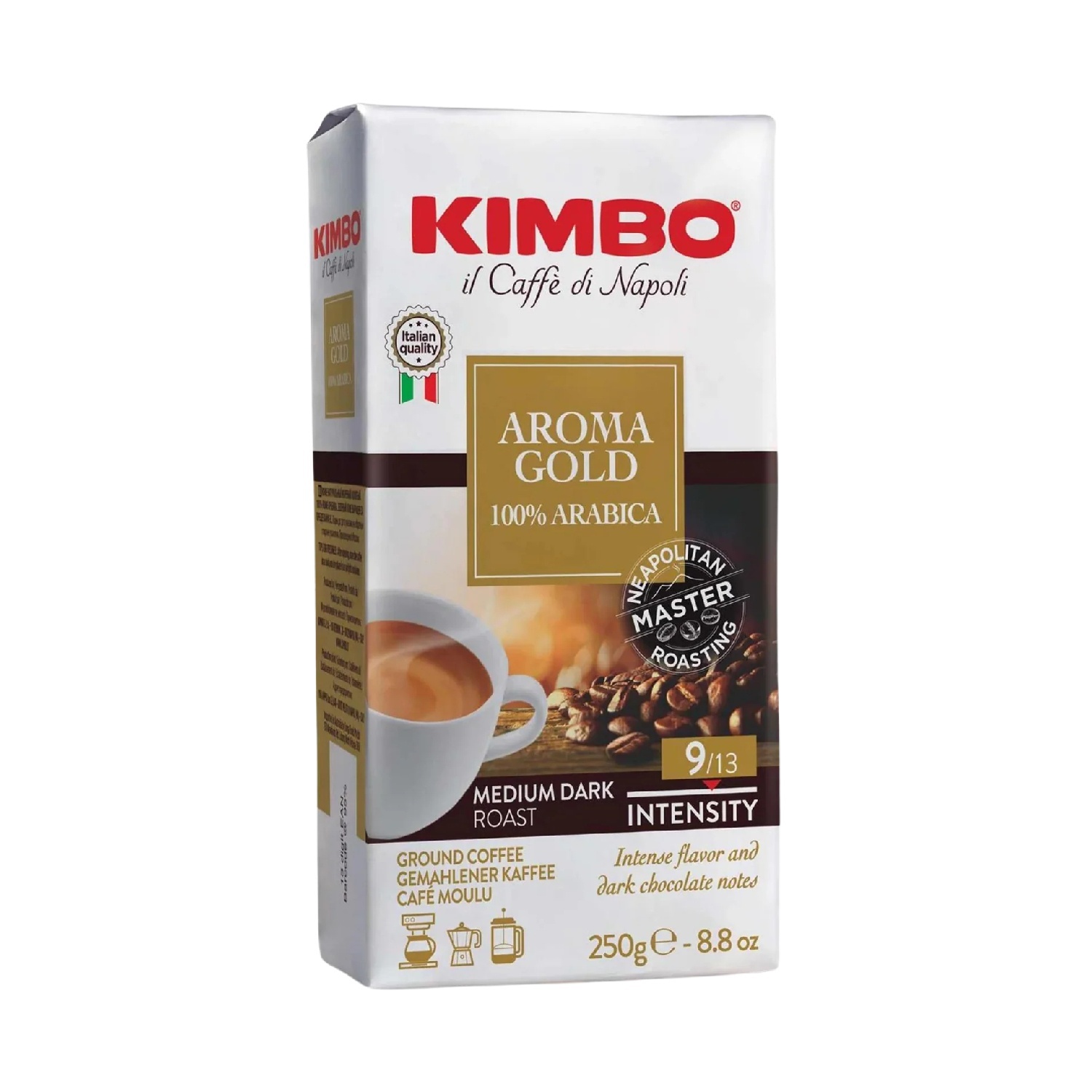 Kimbo Aroma Gold 100% Arabica Ground Coffee 250g