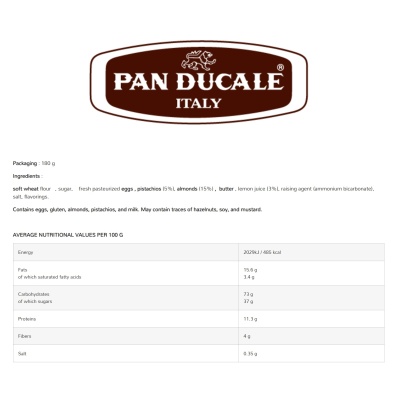 Cantucci Pistacchio e Limone (180g) – Traditional Cookies