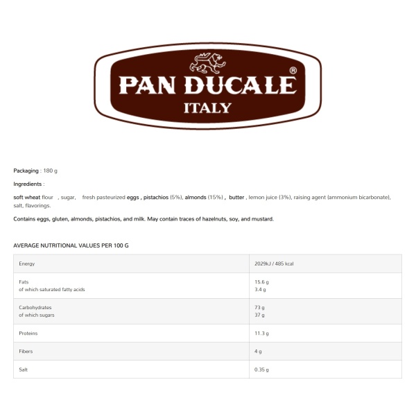 Cantucci Pistacchio e Limone (180g) – Traditional Cookies