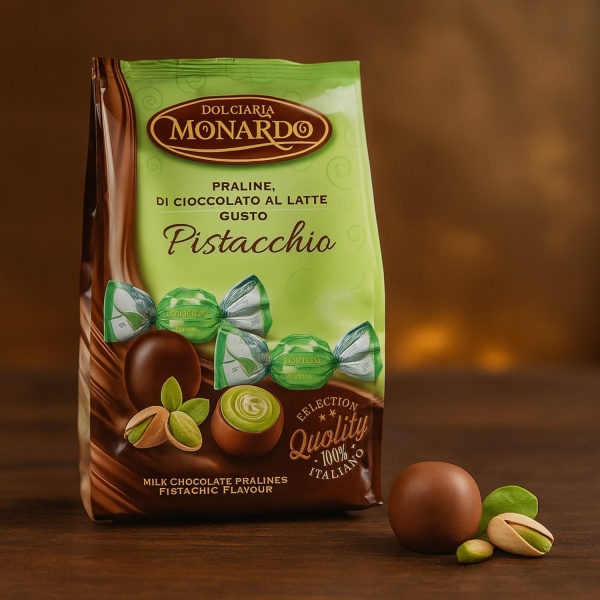 Milk Chocolate Pistachio Pralines 100 g – Monardo