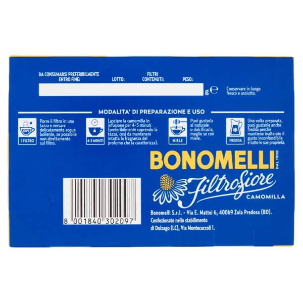 Bonomelli Filtrofiore Chamomile 14 Bags – Whole Flower Infusion