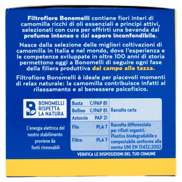 Bonomelli Filtrofiore Chamomile 14 Bags – Whole Flower Infusion