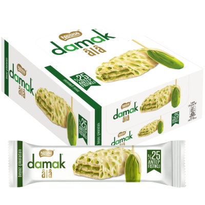 Nestlé Damak Ala Pistachio White Chocolate Coated Wafer – 12 x 30 g Bars