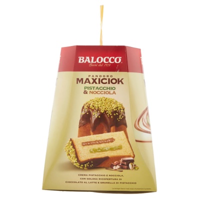 Balocco Pandoro Maxiciok Pistachio and Hazelnut Cream Italian Cake