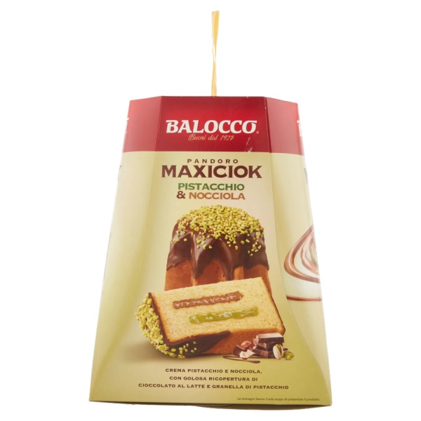 Balocco Pandoro Maxiciok Pistachio and Hazelnut Cream Italian Cake