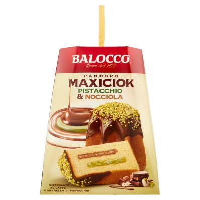 Balocco Pandoro Maxiciok Pistachio and Hazelnut Cream Italian Cake