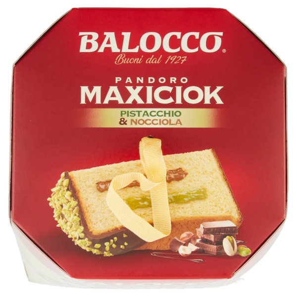 Balocco Pandoro Maxiciok Pistachio and Hazelnut Cream Italian Cake