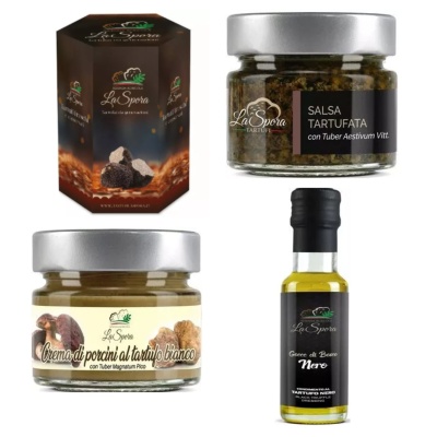 La Spora Gift Box “Hexagonal Box 2” | Truffle Sauce & Cream Set